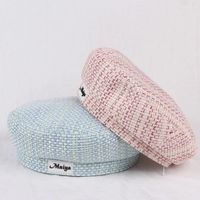 Berets Женщины осенние модные твиды смешанные волокна Beret Crochet вязаная шляпа Зимняя квартира Французская кепка Плет -шапочки Регулируемые художники