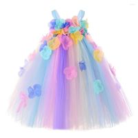 Girl Dresses Pastel Flower Fairy Tutu Dress Princess Tulle F...