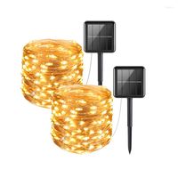 Strings Solar Powered String Lights 20- 100LEDs USB Copper Wi...
