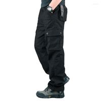 Erkekler Pantolon Erkeklerden Giyim 2022 Kargo Çok Cep Taktik Askeri Ordusu Düz Pantolonlar Pantolon Tulumları Fermuar