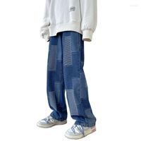 Мужские брюки Fashion 2022 Бренд Свободный прямой джинсы Мужской осень зимний цвет.
