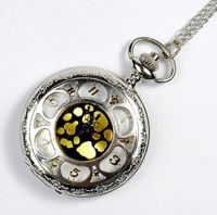 Relógios de bolso 50pcs/lote vintage prateado hollow sun flor pockt assista antigo dial de ouro de ouro do presente por atacado