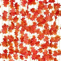Dekoratif Çiçekler 12 Pack/Her 90 inç Yapay Ivy Kırmızı Akçaağaç Çelenk Sahte Yaprak Bitkiler Asma Düğün Partisi Ev Duvar için Asılı