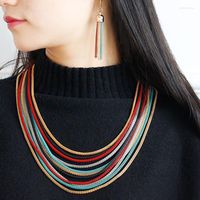 Pendant Necklaces Colorful Chain Necklace Trendy Fashion Uni...