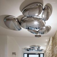 Luzes de teto Lâmpada de prata Led Glass Luxury Metal Mercury Foyer Art Deco