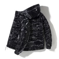 Mens Down Parkas Winter Hooded Windbreaker Fashion Thermal Coats 두꺼운 따뜻한 광택 검은 조끼 브랜드 아웃복 의류 220902