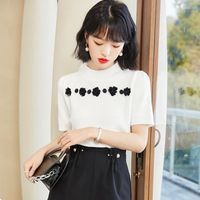 Camiseta feminina camiseta feminina camiseta feminina verão grande tamanho branco superior de manga curta 2022 o gola casual camisetas de moda coreana feminina feminina