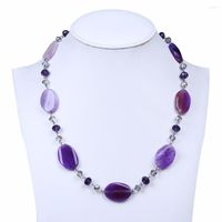 Chains Purple With Crystal Bead Jewellery Women Long Necklac...