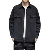 Erkek ceketler katlar erkekler günlük gündelik gelgit markası kargo ceket Çin tarzı baskı patchwork dış giyim siyah artı boyut M-5XL