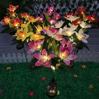 장식 꽃 꽃 정원 태양 광 잔디 안뜰 부드러운 조경 조명 램프 파티 장식