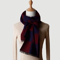 Bufandas 100% Bufanda de lana Hombres de invierno Mujeres Unisex Pashmina de chal revisada para la dama espesa Mantenga cálida otoño
