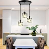 Lâmpadas pendentes Luzes LED retro para sala de jantar cozinha ajustável iluminação de teto pendurada candelabro de gaiola de metal e27 base