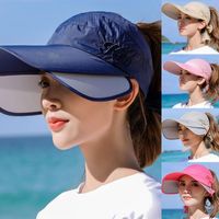 Wide Brim Hats Korean Style Women Empty Top Canvas Sun Visor...