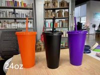 2022 Starbucks 24 unz/710 ml plastikowe kubki kubka wielokrotnego użytku przezroczyste picie Płaskie dolne filar Kształt Słaska Kubki Kubek Nowy gorący produkt do fabrycznej sprzedaży Bezpośrednia ABQQ