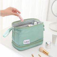 Bolsas cosméticas Bolsa de doble capa impermeable para mujeres Almacenamiento de viajes de lavado de niñas portátiles de gran capacidad para mujeres 1pc