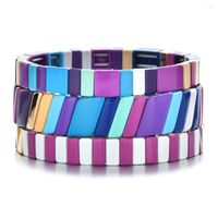Charm Bracelets 2022 Cute Color Enamel Rainbow Tile Hand Bra...
