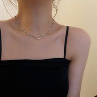 FOOK JACOSO Fashion Irregular Collar de cadena delgada Accesorios geométricos Geométricos para mujeres Joyería de personalidad de fiesta