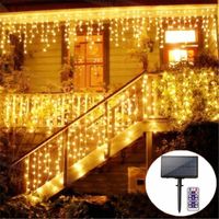 Stringhe Thrisdar LED a LED solare Icicole Luci a corda 5m 256 Giardino di natale per il giardino del patio chiaro.