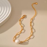 Link Bracelets Natural Pearl Bracelet For Women Simple Fashi...