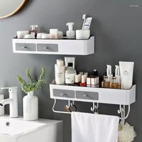 Hooks Punch- free Bathroom Organizer Rack Shampoo Cosmetic St...