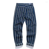 Jeans para hombres 2022 Venta de llegada Top Fashion Light Plaid Men Wave Stripe Stripe Spring y Autumn Pants de primavera y otoño