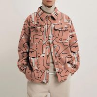 Jackets masculinos qxiuixp 2022 homens moda lapela tendência jaqueta estampada outono abstrato linha camisa blazer plus size single breastted casaco xxxl