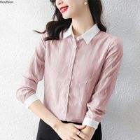 Frauenblusen Sommer -Frauenhemd Langarm Top -Print Girl Chiffon Casual Fashion Loose Fr￼hlingsdame Kleidung Houthion