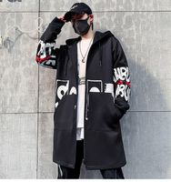 Giacche da uomo giacca da uomo 5xl stampato con cappuccio lungo cappotto nero 2022 hip hop streetwear da uomo.