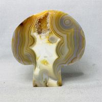Dekorative Figuren Achat Geodes natürliche Edelsteine ​​Hand polierte Äpfel Pilze Kristall und Steinheilung spiritueller Steine ​​Runic