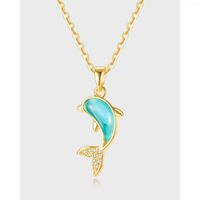 Anhänger Halskette Mode vielseitige Mori Eries Zirkon Delphin Halskette Frauen Nischendesign Licht Luxus Kupfer