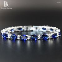 Charm Bracelets Bague Ringen Fashion Handschmuck Geometrie Edelsteinarmband für Frauen zarte künstliche Sapphire weibliche Accessoire Hochzeit