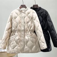 여자 다운 파카 코튼 패딩 자켓 겨울 따뜻한 두꺼운 검은 색 짧은 코트 여성 슬림 한국 파카 파카스 무지르 여자 아웃복 x40 220902