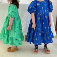 Girl Dresses 2022 Summer Cute Girls Cherry Printed Cotton Dr...