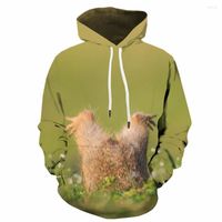 Sweats à capuche pour hommes Sweatshirts animaux hommes Funny Hotted Casual Grassland Sweatshirt imprimé Unisexe Hip Hop Polover Pocket Man
