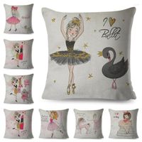 Pillow Lychee Life Ballet Girl Print Pillowcase Decor Cute C...