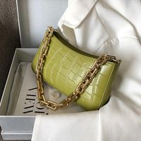Вечерние сумки камень рисунок pu кожаная сумка подмышки для женщин 2022 Сплошная цветовая цепь сумочка для плеча женская мода