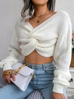 Kadınların Sweaters Tossy Örgü Twist Pullover Kadınlar 2022 Sonbahar Moda Tepeleri Uzun Kollu Büyük Boy Kazan