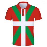 قميص Polos Euskadi للرجال اسم مخصص مخصص فيتوريا Gasteiz poloshirt علم العلم Bilbo Donostia الباسك البلاد الملابس الإسبانية
