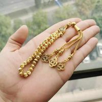 Strand Gold Tasbih Ramadan Geschenk Muslimische Accessoires zur Hand islamisch 33Beads Armband kleine Größe für Taschen