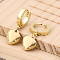 Dangle Ohrringe Minimalist Edelstahl Herz Tropfen f￼r Frauen Gold Farbe Geometrischer Kreis Mode Schmuck Gro￟handel Gro￟handel