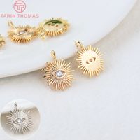 Fashion JewelryCharms 1871 4pcs 12 1,5 mm 24k oro in ottone in oro con ciondoli per fascino zircon
