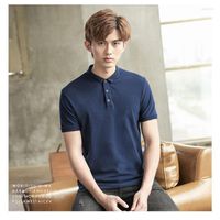 Herren Polos Sommerhemden Männer kurzärmelig mides Baumwollmann koreanische schlanke Passform atmungsaktiven männlichen Kleidung 2022 für Jungen
