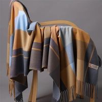 Шарфы 200x70 см мода осень зимняя зима теплый кашемировый шарф узор с длинными кисточками Женщины сгущают пленку.