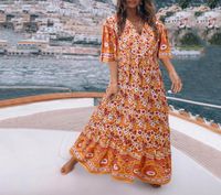 2020 Fashion Summer Sunress Women Long Maxi vestidos цветочный печатный богемный плать