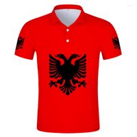 رجال Polos Albania eagle leagle قميص مجاني اسم مخصص رقم صالات رياضية ألباني shqiperi alb اللياقة البدنية