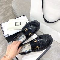 2022 Casual Shoes Trainer Sneakers Schuhe Luxus Frauenlaafer Cowhide Schnalle 100% Leder Black Bod Lady Platform S Esks