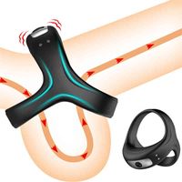 Massager 10 -Geschwindigkeit Silikonhahn Ringe Penismassage Vibrator Ring für Männer Verzögerung Ejakulatio