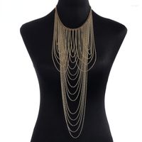 Cadenas 2022 Beach European Body Chain Fashion Multi-capa Collar collares de oro largo para mujeres Joyas
