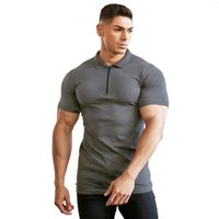 Herren Polos Man Fashion Shirt Casual Plain Color Kurzarm hochwertige schlanke M￤nner Fitness Homme