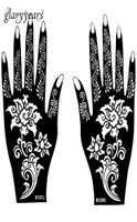 전체 1 쌍 헤나 문신 스텐실 여성을위한 아름다운 꽃 패턴 디자인